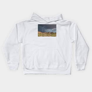 Lightning strike and basalt pinnacles, Arizona, USA (C035/4327) Kids Hoodie